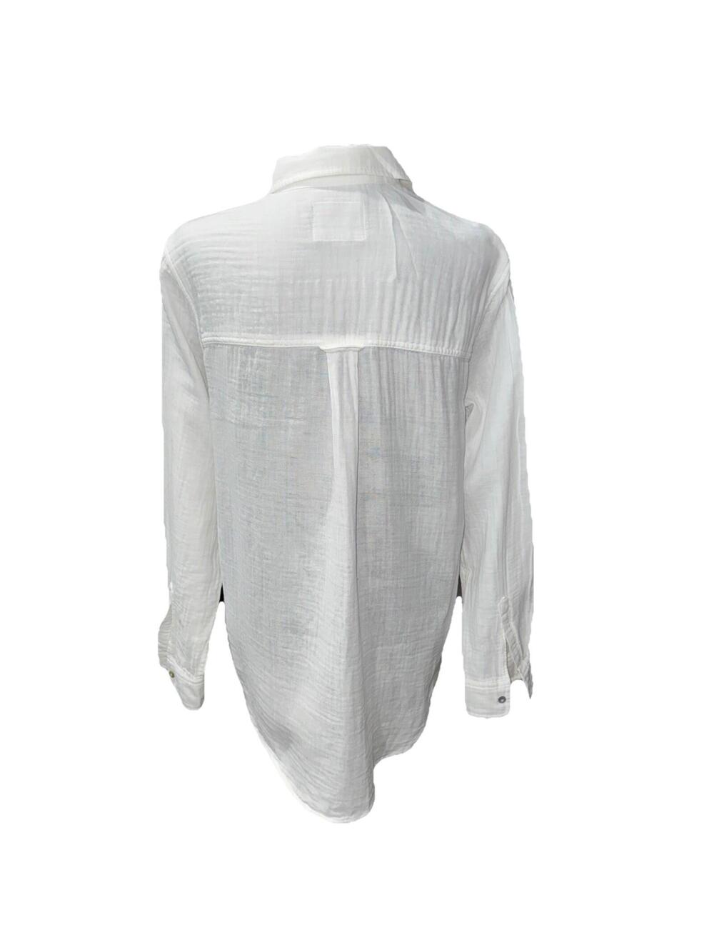 RAILS Women’s Ellis Button-Up Gauze Shirt in White-Size Medium - Picture 10 of 15